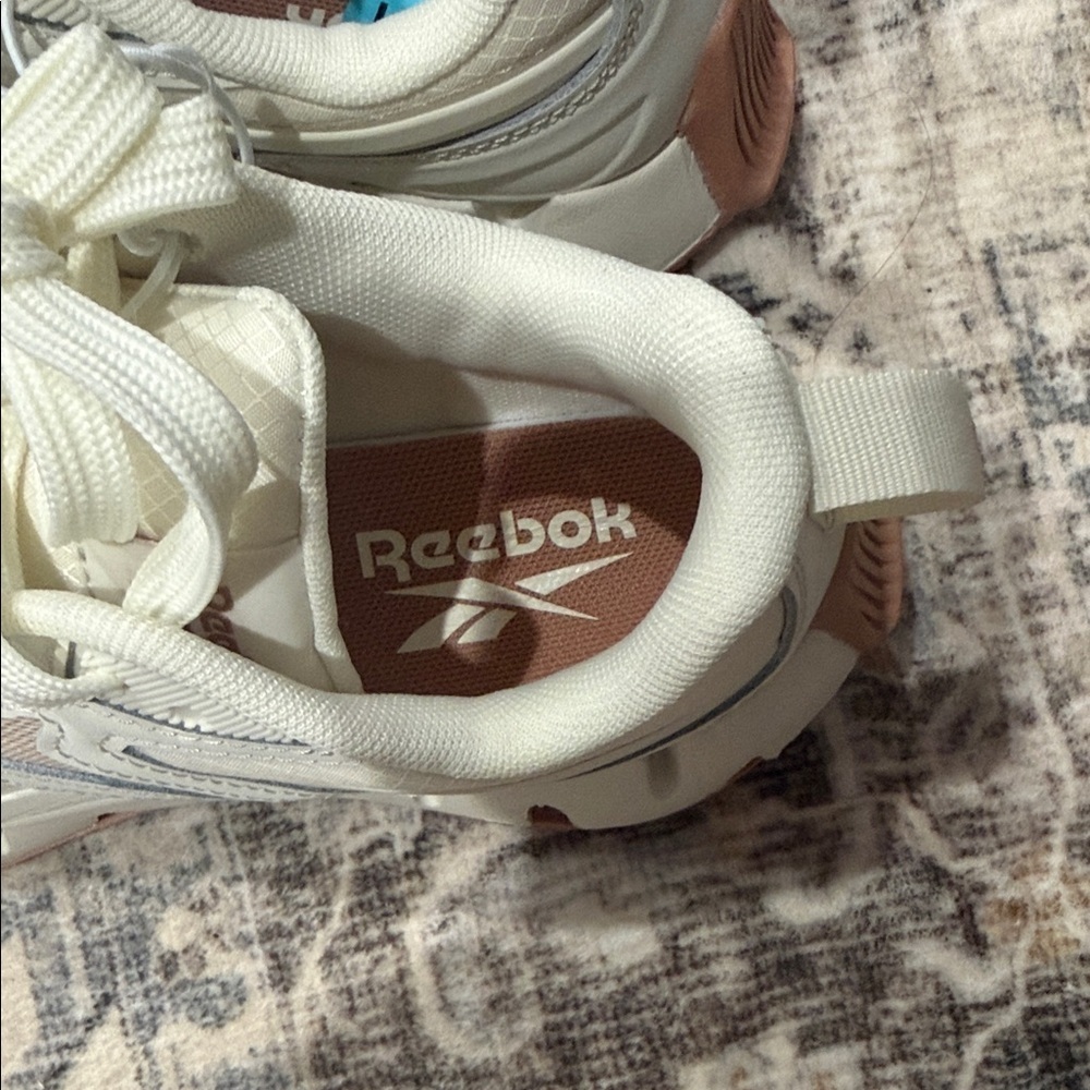 Reebok Women's Cream and Pink Sneakers - Picture 3 of 5